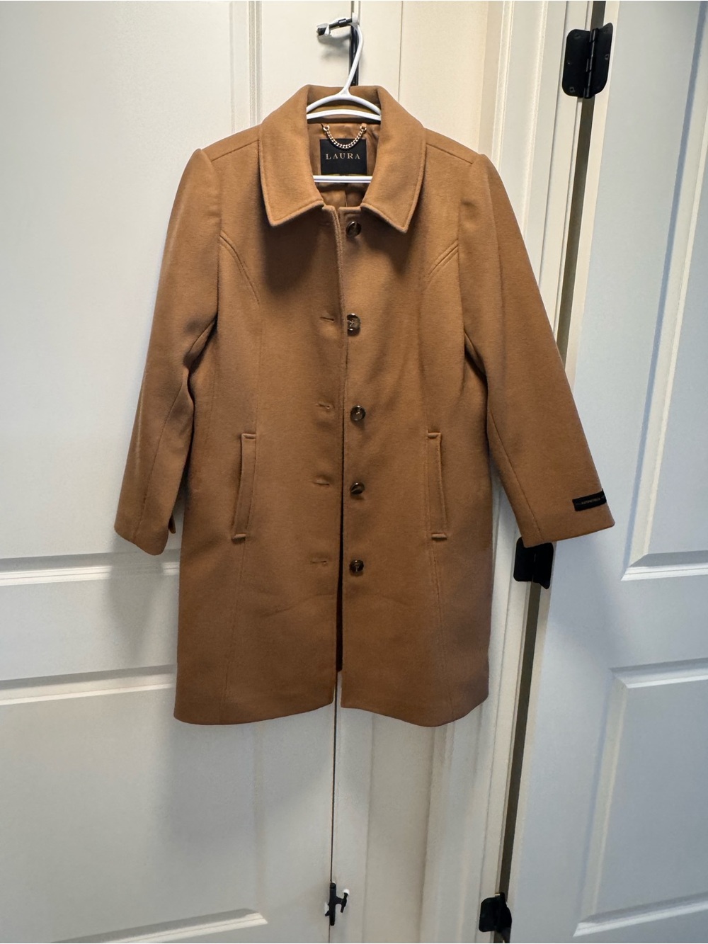 Laura Warm Camel Trench Coat with Classic Collar